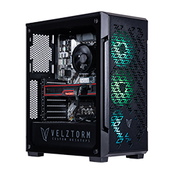 Velztorm Mini Pilum CTO Gaming Desktop PC (AMD Ryzen 7-5700X 8-Core, GeForce RTX 3060, 16GB DDR4, 1TB PCIe SSD + 1TB HDD (3.5), 120mm AIO, RGB Fans, 7